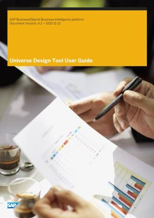 Universe Design Tool User Guide Content