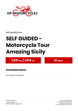 Self Guided Tour SELF GUIDED - Motorcycle Tour Amazing Sicily