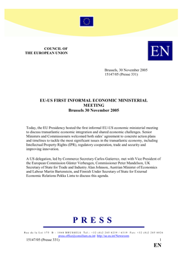 US First Informal Economic Ministerial Meeting