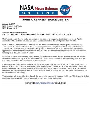 January 6, 1997 KSC Contact: Joel Wells KSC Release No