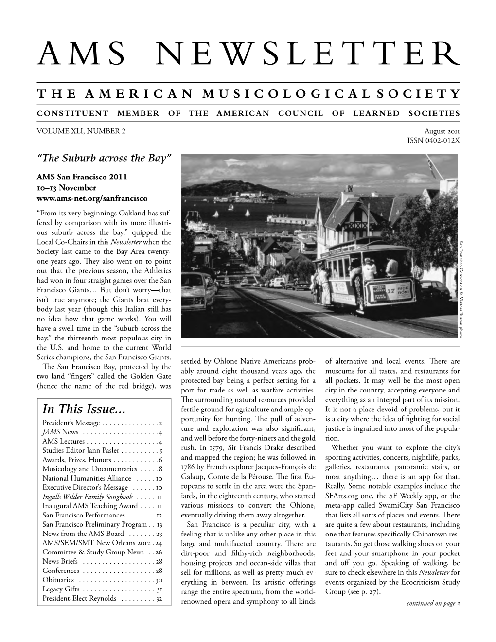 AMS Newsletter August 2011