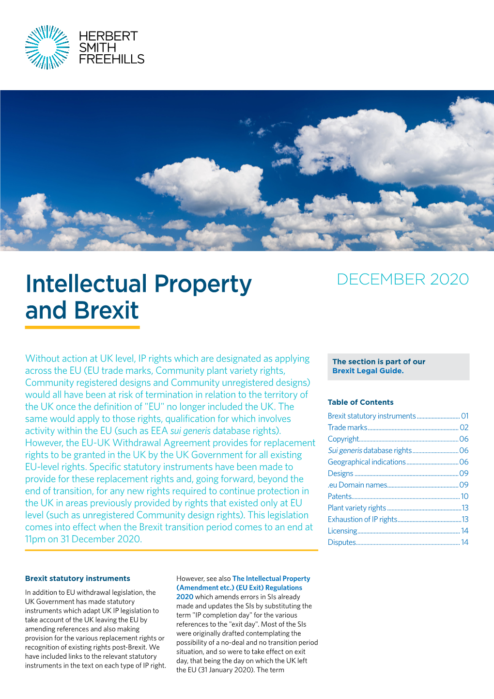 Intellectual Property and Brexit Herbert Smith Freehills