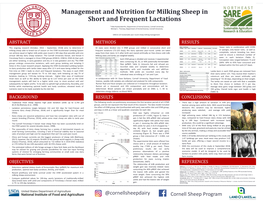Sustainable Year-Round Sheep Milking Management ABSTRACT METHODS RESULTS