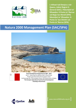 Natura 2000 Management Plan (SAC/SPA)