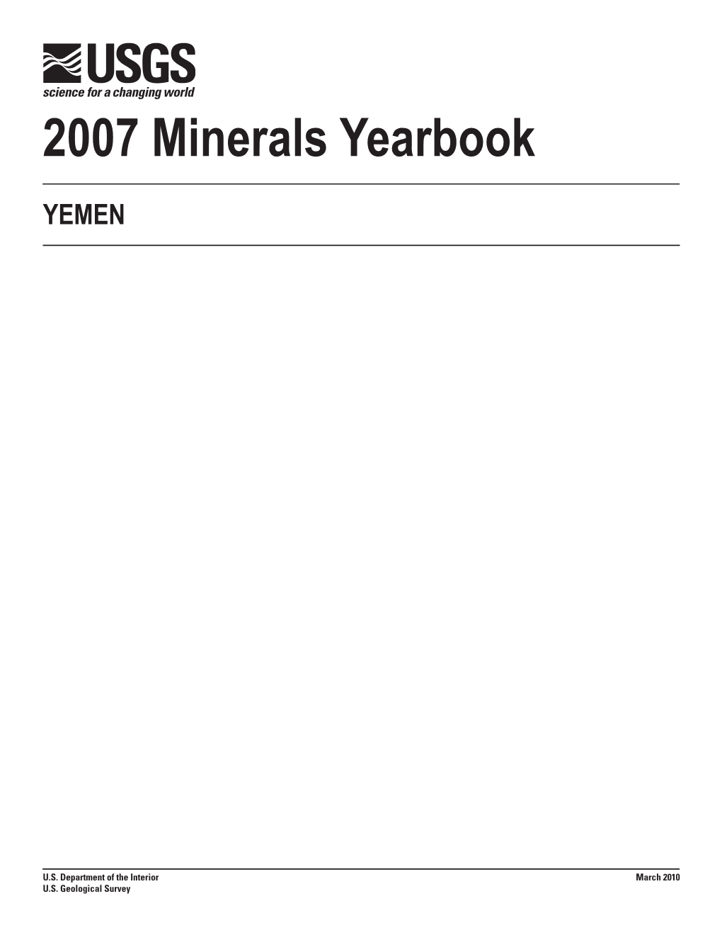 The Mineral Industry of Yemen in 2007