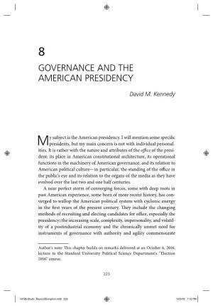 Governance and the American Presidency