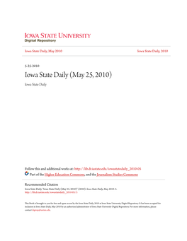 Iowa State Daily, May 2010 Iowa State Daily, 2010