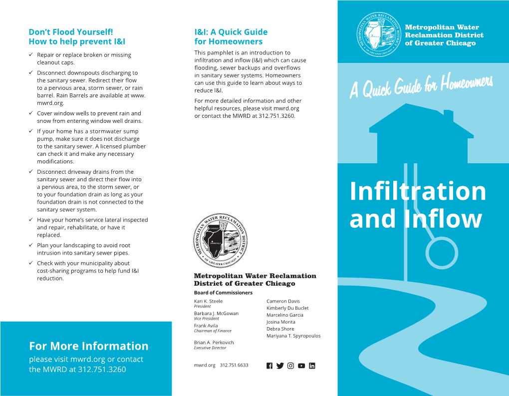 MWRD Infiltration and Inflow Brochure