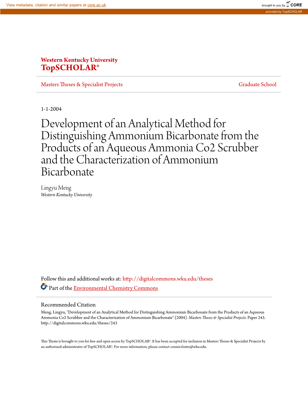 Development of an Analytical Method for Distinguishing