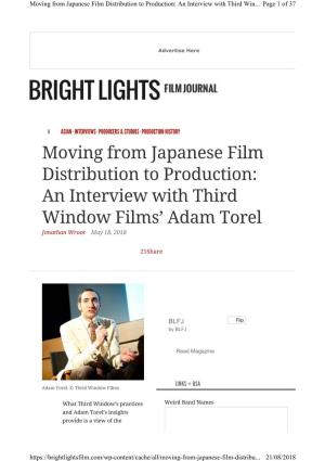 Moving from Japanese Film Distribution to Production: an Interview with Third Win