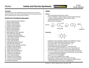 Indole & Pyrrole Synthesis: Cliffsnotes (Richter, 2004)