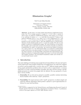 Elimination Graphs⋆