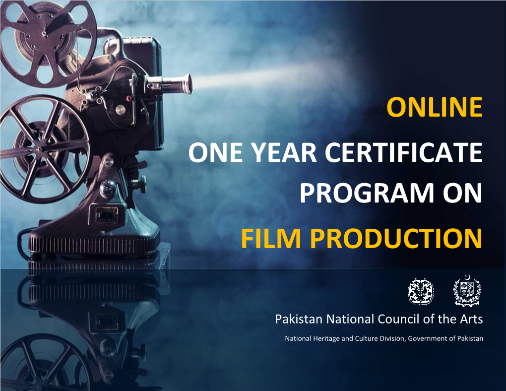 Online One Year Certificate Program on Film Production