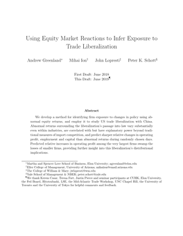 Using Equity Market Reactions to Infer Exposure to Trade Liberalization