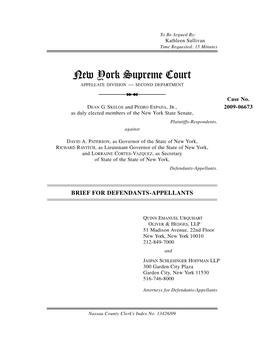 New York Supreme Court APPELLATE DIVISION — SECOND DEPARTMENT >> > > Case No