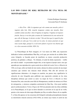 Las Dos Caras De Kiki. Retratos De Una Musa De Montparnasse *