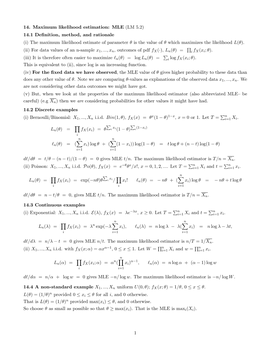 14. Maximum Likelihood Estimation: MLE (LM 5.2)
