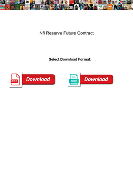 Nfl Reserve Future Contract