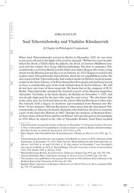 Saul Tchernichowsky and Vladislav Khodasevich