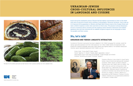 Ukrainian-Jewish Cross-Cultural Influences in Language and Cuisine