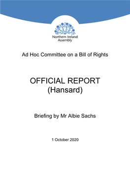 OFFICIAL REPORT (Hansard)