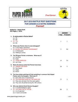 SSYRA 2017-2018 GR 6-8 Test Questions