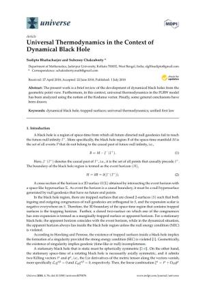 Universal Thermodynamics in the Context of Dynamical Black Hole