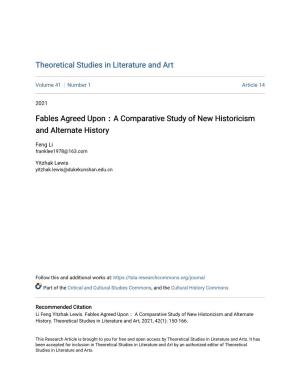 Fables Agreed Uponï¼ıa Comparative Study of New Historicism and Alternate History