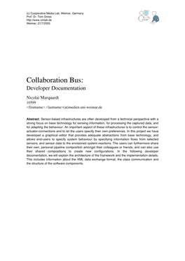 Collaboration Bus: Developer Documentation