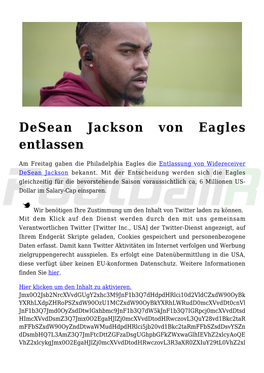Desean Jackson Von Eagles Entlassen