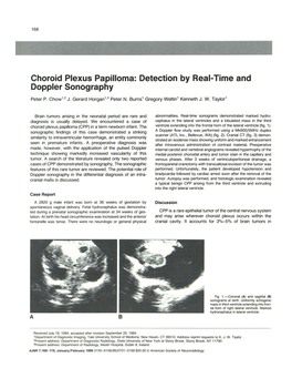 Choroid Plexus Papilloma: Detection by Real-Time and Doppler Sonography