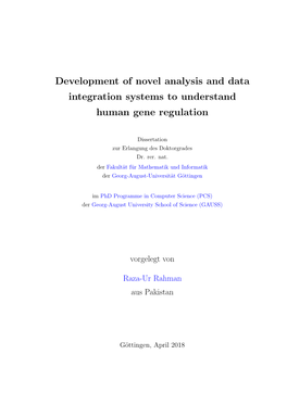 Development of Novel Analysis and Data Integration Systems to Understand Human Gene Regulation