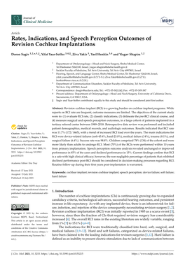 Rates, Indications, and Speech Perception Outcomes of Revision Cochlear Implantations