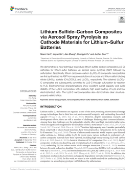 Lithium Sulfide–Carbon Composites Via Aerosol Spray Pyrolysis As