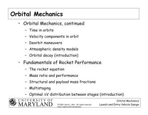 MARYLAND Orbital Mechanics