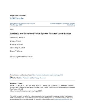 Synthetic and Enhanced Vision System for Altair Lunar Lander