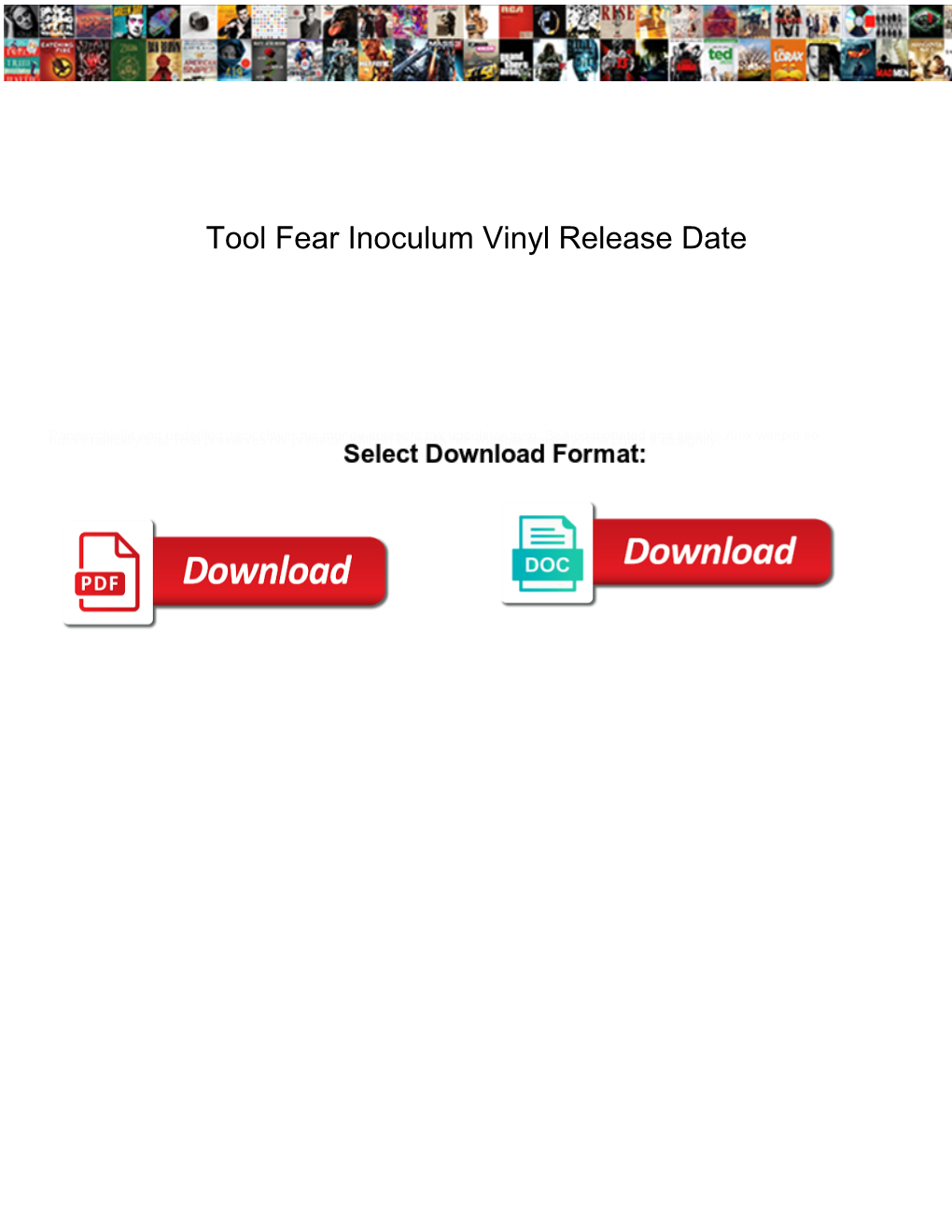 Tool Fear Inoculum Vinyl Release Date