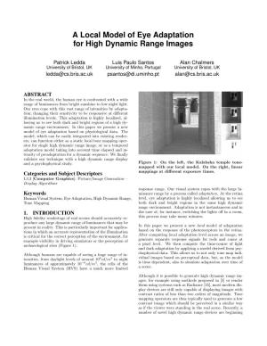 A Local Model of Eye Adaptation for High Dynamic Range Images