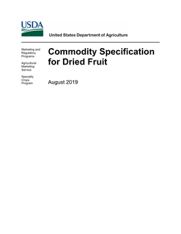 AMS Commodity Specification for Dried Fruit