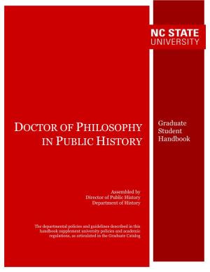 Doctor of Philosophy in Public History