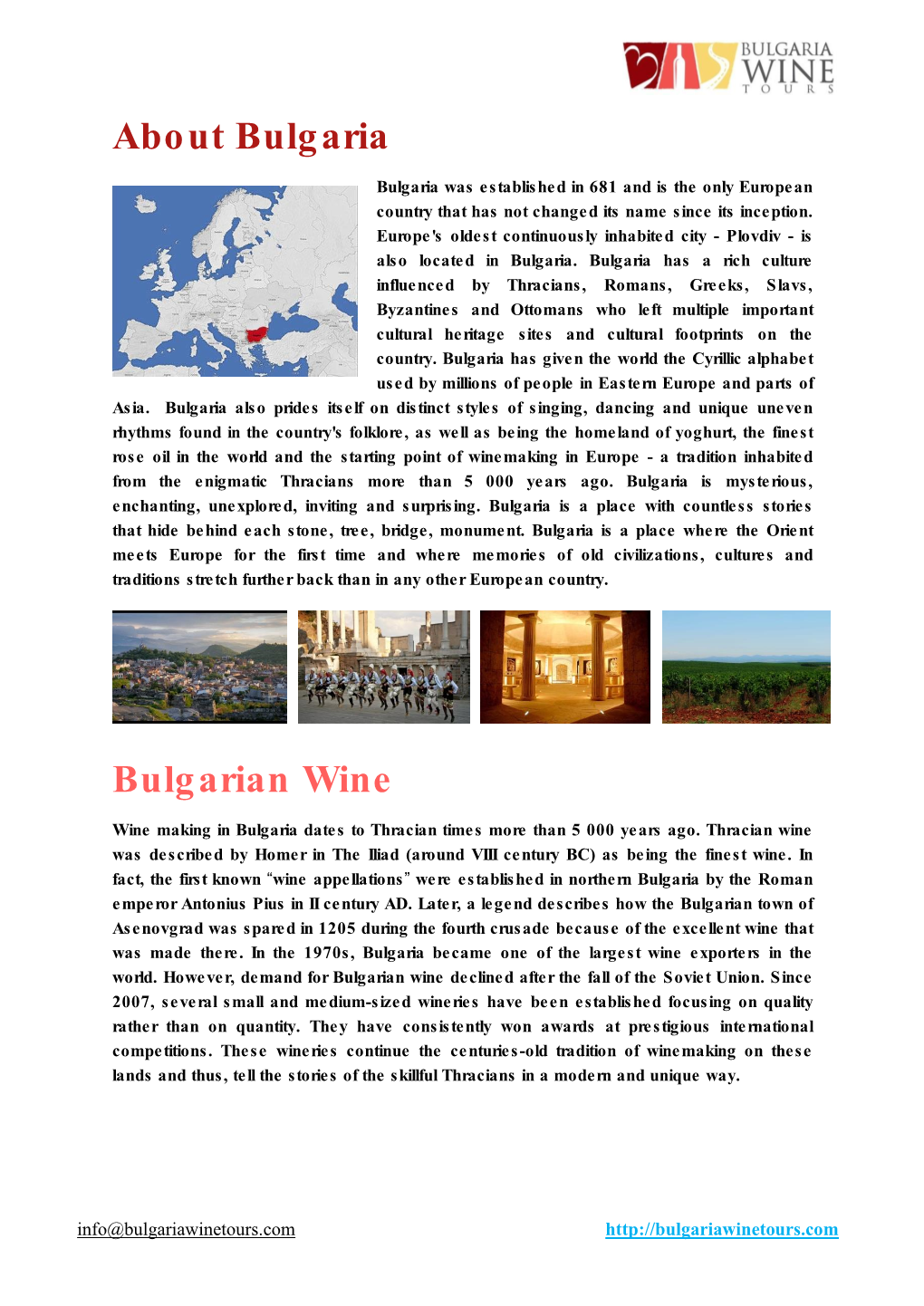 About Bulgaria Bulgarian Wine