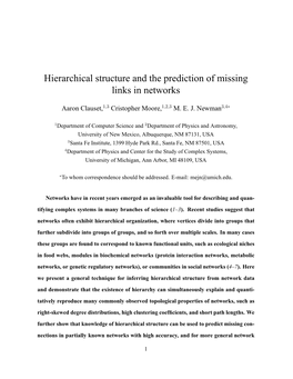 Hierarchical Structure and the Prediction of Missing Links in Networks