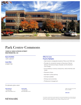 Park Centre Commons 12000 & 12050 N PECOS STREET WESTMINSTER, CO