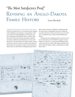 Revising an Anglo-Dakota Family History Lizzie Ehrenhalt