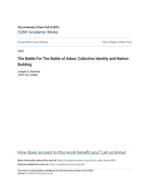 The Battle for the Battle of Adwa: Collective Identity and Nation- Building