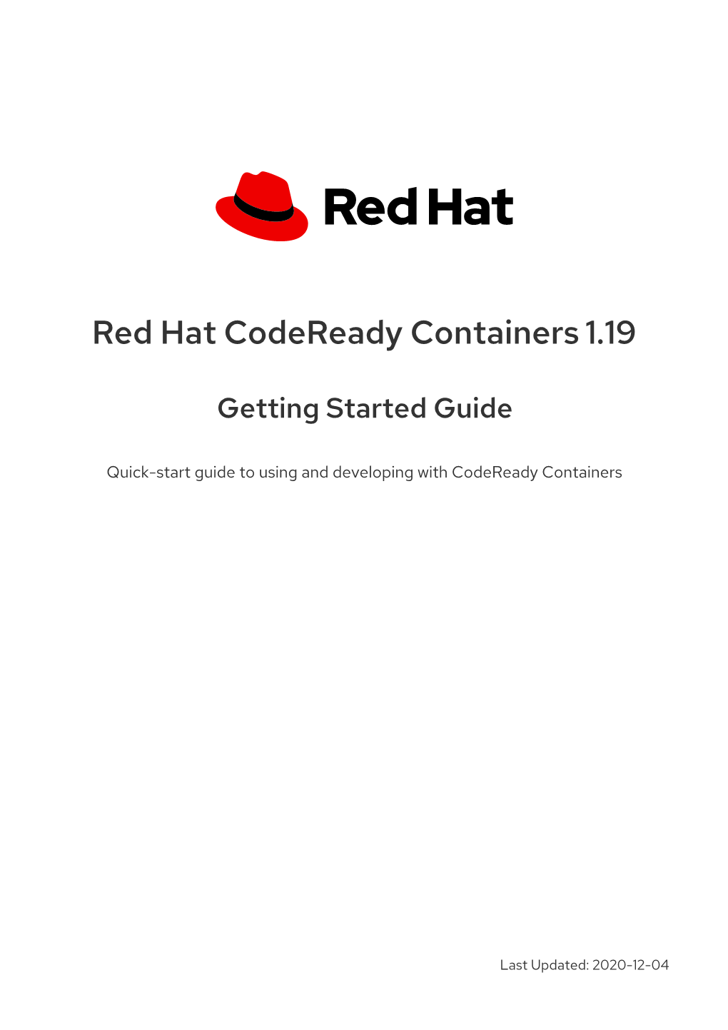 Red Hat Codeready Containers 1.19 Getting Started Guide