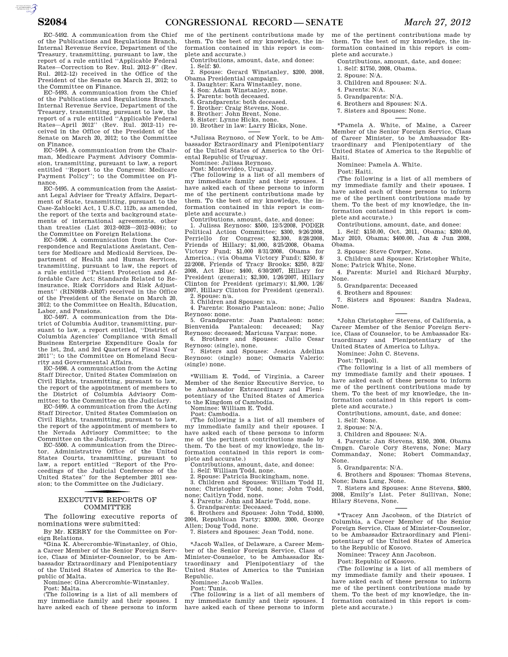 Congressional Record—Senate S2084