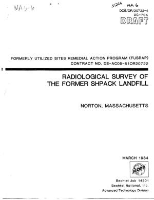 Radiological Survey of the Former Shpack Landfill
