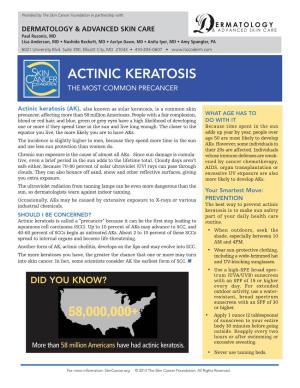 Actinic Keratosis the Most Common Precancer