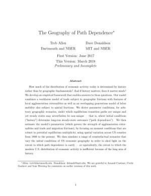 The Geography of Path Dependence∗